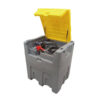 1 Tanque diésel portátil, capacidad de 56 galones(600L) y caudal de 10 GPM, tanque de combustible con bomba de transferencia eléctrica de 12 V Estanque de Transferencia de Combustible con Boquilla Automática para Maquinaria, gris