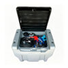 1 Estanque transportable diesel 400 litros diesel + 50 litros Adblue,tanque de combustible diésel con bomba de transferencia eléctrica de 12 V,boquilla de combustible, bloqueo de seguridad