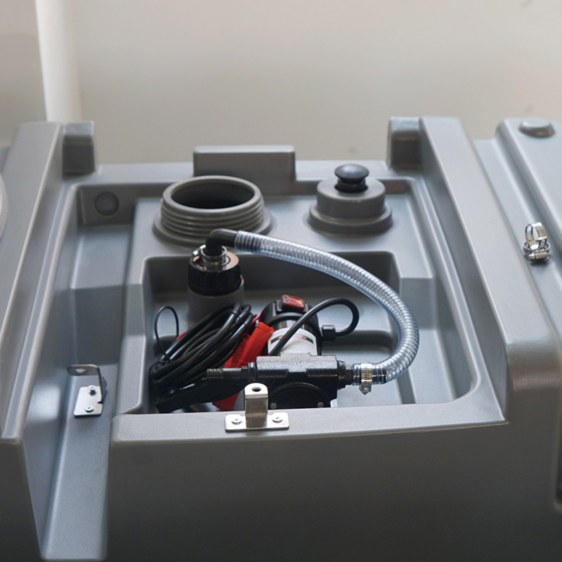 2-2 Estanque transportable diesel 800 litros diesel + 50 litros Adblue,tanque de combustible diésel con bomba de transferencia eléctrica de 12 V, tanque de transferencia diésel de LLDPE para un fácil transporte de combustible,color gris