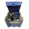 Estanque transportable diesel 600 litros diesel + 50 litros Adblue,tanque de combustible diésel con bomba de transferencia eléctrica de 12 V,boquilla de combustible, bloqueo de seguridad,color gris