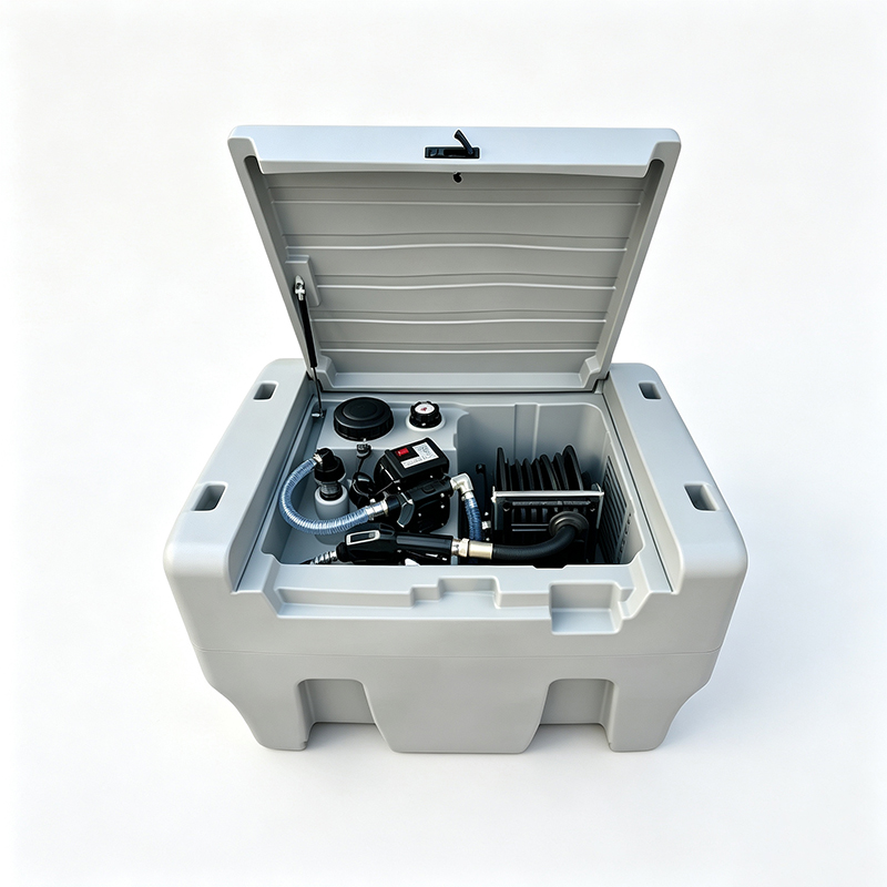 Tanque de diesel portátil de 72 galones(330L) con bomba de transferencia eléctrica de 12V para fácil transporte de combustible