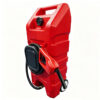 Tanque contenedor portátil de combustible de 15 galones con ruedas con bomba de sifón de transferencia de fluidos LLDPE y manguera de 10 pies de largo, rojo | Original Version, Portable Fuel Transfer Pump with 10-Foot Hose for Lawn Mower, Farm, Marine, Commercial, and Home Use