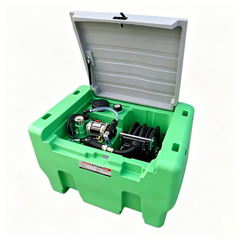 2 Tanque de transferencia ADblue portátil de 300 L(67galones) con boquilla,Contenedor móvil de LLDPE para el transporte y el suministro de soluciones a base de Urea,color verde