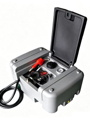 Tanque diésel portátil , capacidad de 56galones (210L)y caudal de 10.6 GPM, con bomba de transferencia eléctrica de 12 V , tanques de transferencia diésel de LLDPE para facilitar el transporte de combustible,color gris