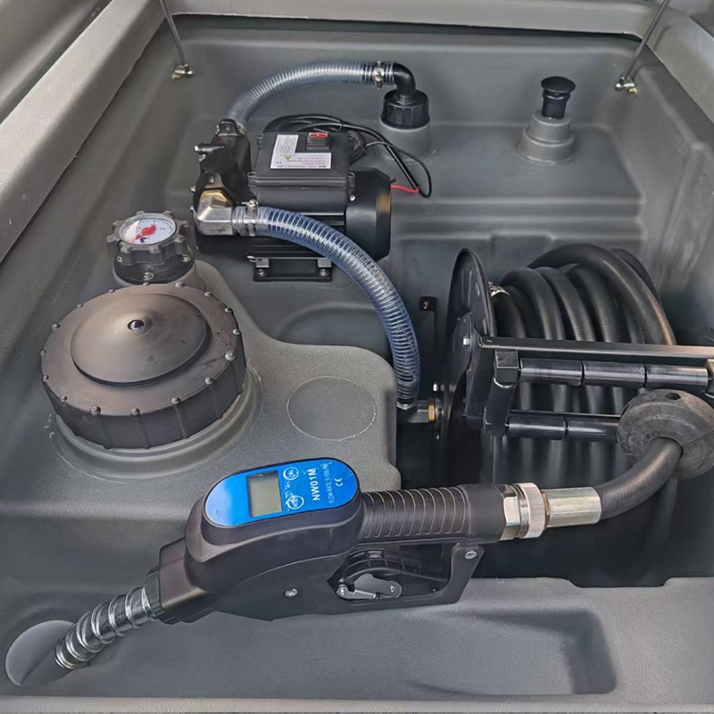 800L Tanque de diesel portátil de 176 galones con bomba de transferencia eléctrica de 12V para fácil transporte de combustible,13ft Rubber Hose, LLDPE Transfer Tank