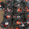 Tanque diésel portátil, capacidad de 176 galones y caudal de 10 GPM, tanque de combustible portátil con bomba de transferencia eléctrica de 12 V y manguera de goma de 13.1 pies, tanque de transferencia diésel de LLDPE para un fácil transporte de combustible, color azul