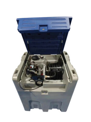 Estanque transportable diesel 800 litros diesel + 50 litros Adblue,tanque de combustible diésel con bomba de transferencia eléctrica de 12 V, tanque de transferencia diésel de LLDPE para un fácil transporte de combustible,color gris