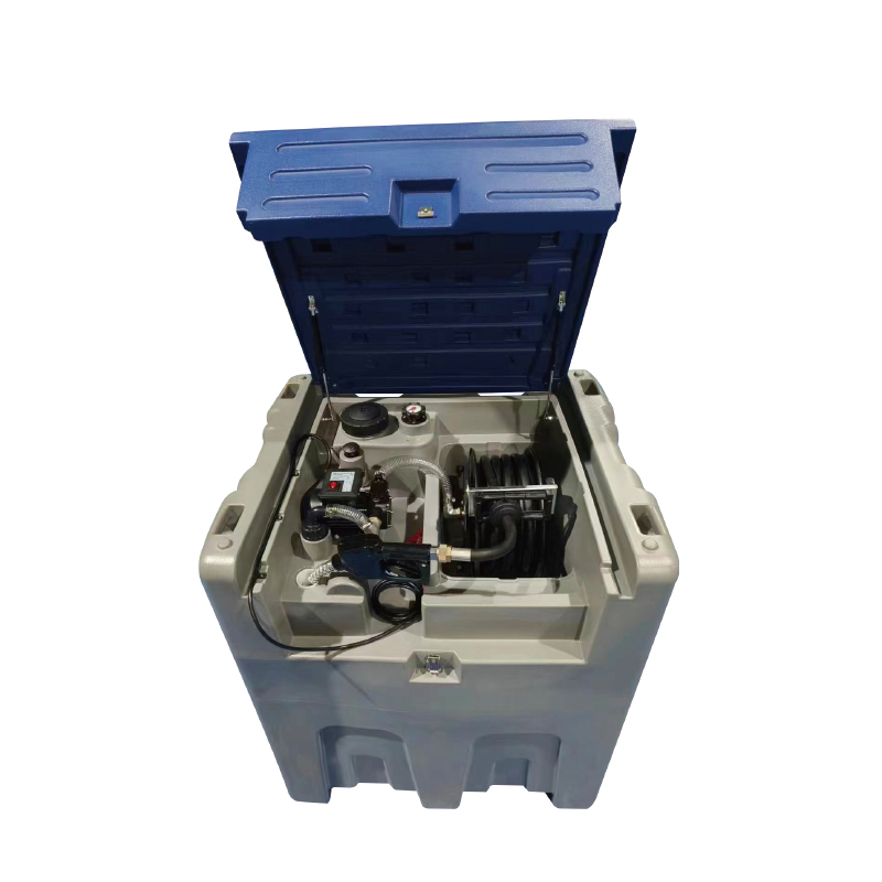 6 Estanque transportable diesel 800 litros diesel + 50 litros Adblue,tanque de combustible diésel con bomba de transferencia eléctrica de 12 V, tanque de transferencia diésel de LLDPE para un fácil transporte de combustible,color gris