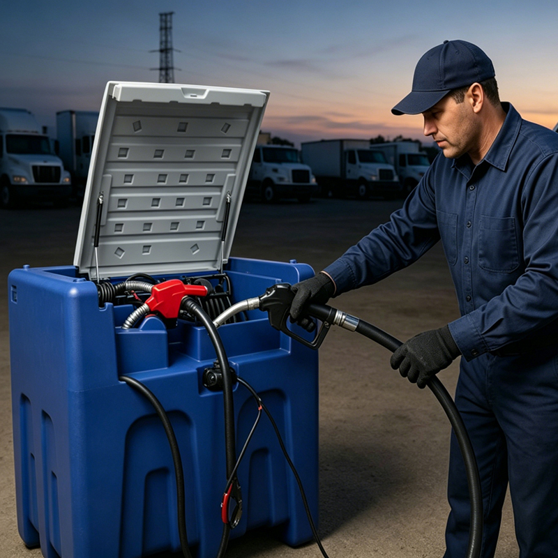 DD800 800L Tanque de diesel portátil de 176 galones con bomba de transferencia eléctrica de 12V para fácil transporte de combustible,13ft Rubber Hose, LLDPE Transfer Tank